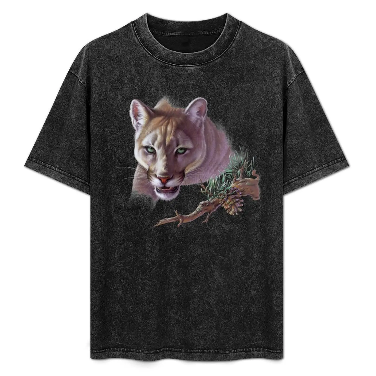 

Mountain Lion Portrait T-Shirt Casual Work Wear T-Shirt