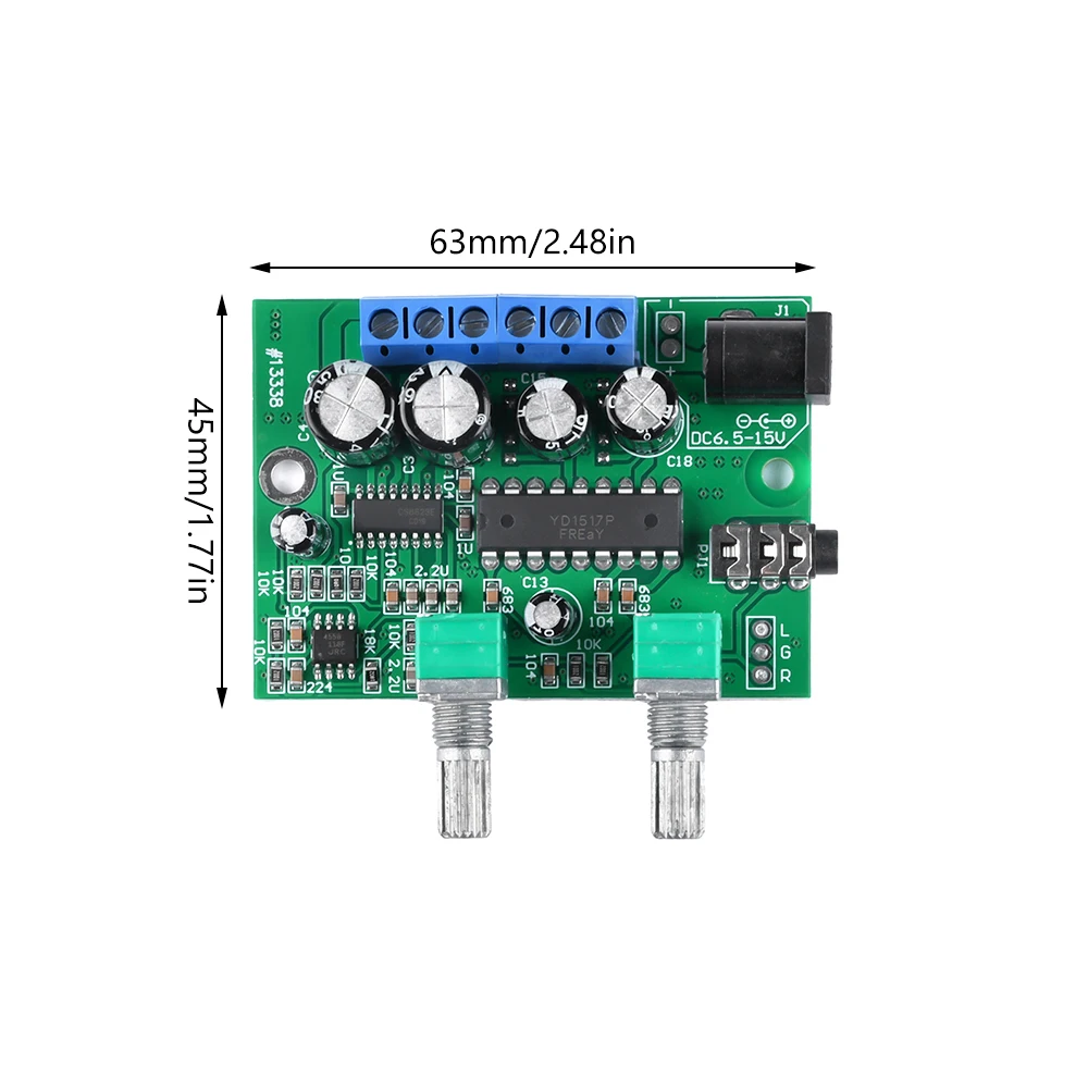 TDA1517P 2.1 Subwoofer Amplifier Audio Board 6W+6W+25W Mini Bass Amplifier HIFI Power Amplifier Board DC 6.5-15V