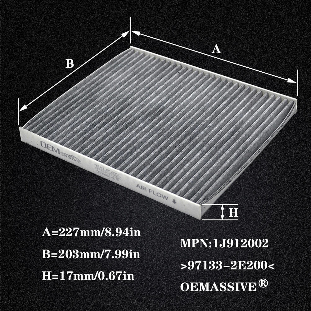 For Hyundai Accent Tucson Veloster Kia Forte Sportage Car Cabin Air Filter Activated Carbon 97133-2E200 97133-2E210 08790-2E200