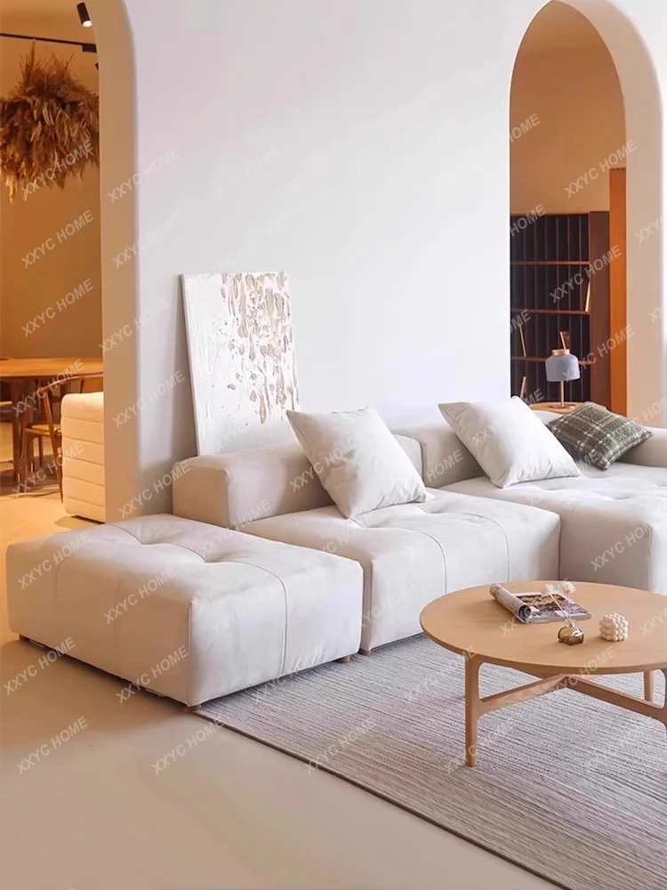 HHhot Sale Vacuum Compression Pixel Sofa Retro Tofu Block Single Armrest Corner Module Combination Simple Living Room Sofa