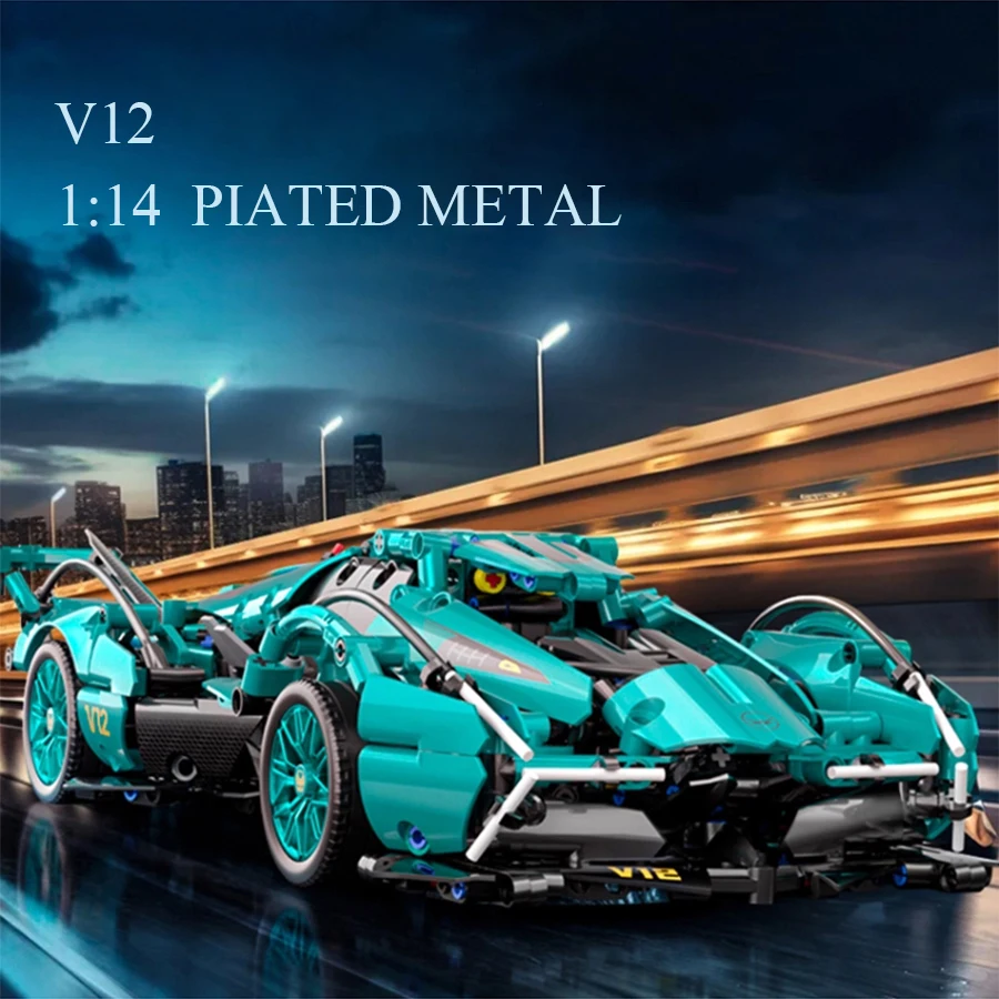 

1:14 Sports Car Building Block Set, Office Or Home Decoration, Be Assembled As a Display Piece, Perfect As a Gift for Holidays