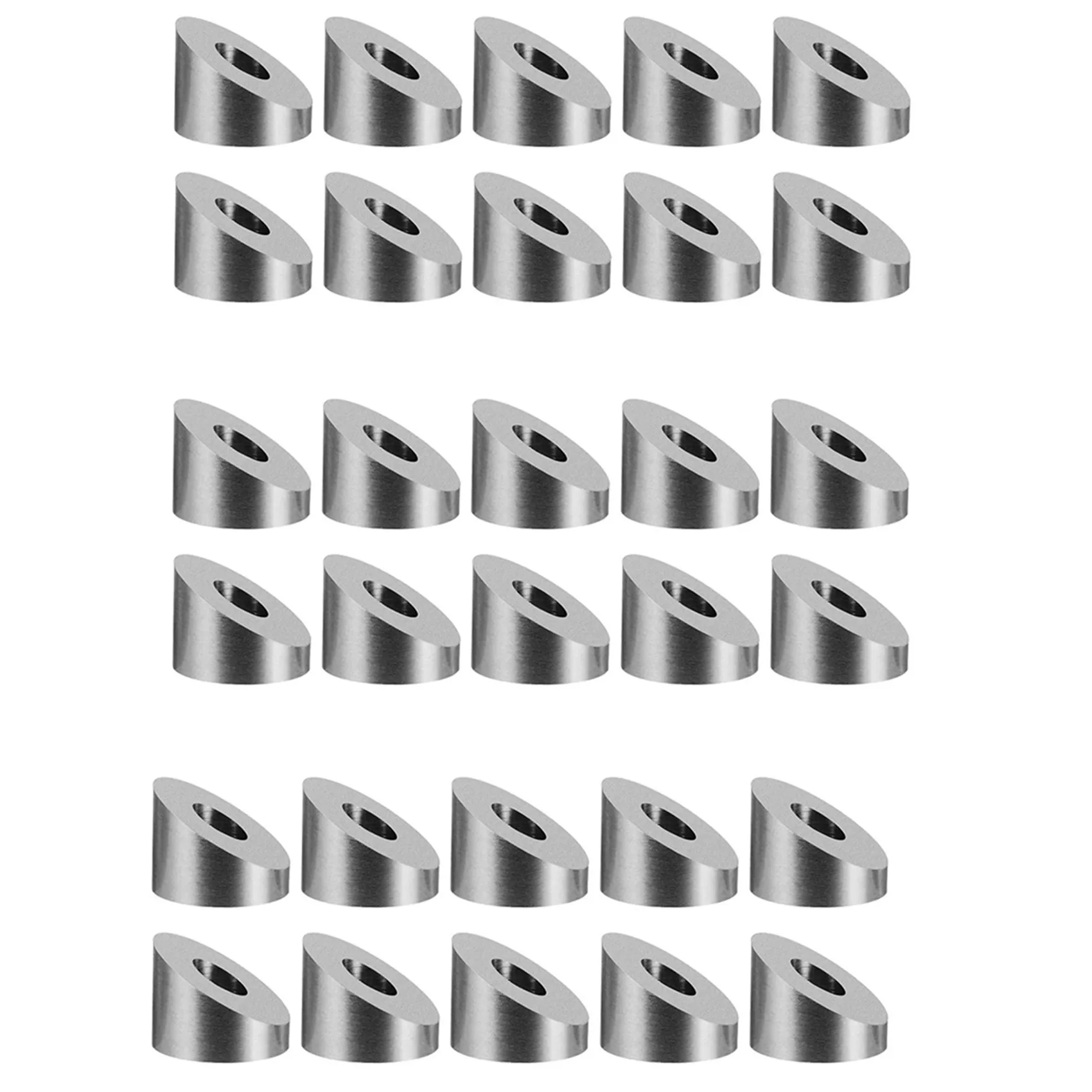 AB33-T316 Stainless Steel 1/4 Inch 30 Degree Angle Beveled Washer For 1/8 Inch To 3/16 Inch Deck Cable Railing Kit(30 Pcs)