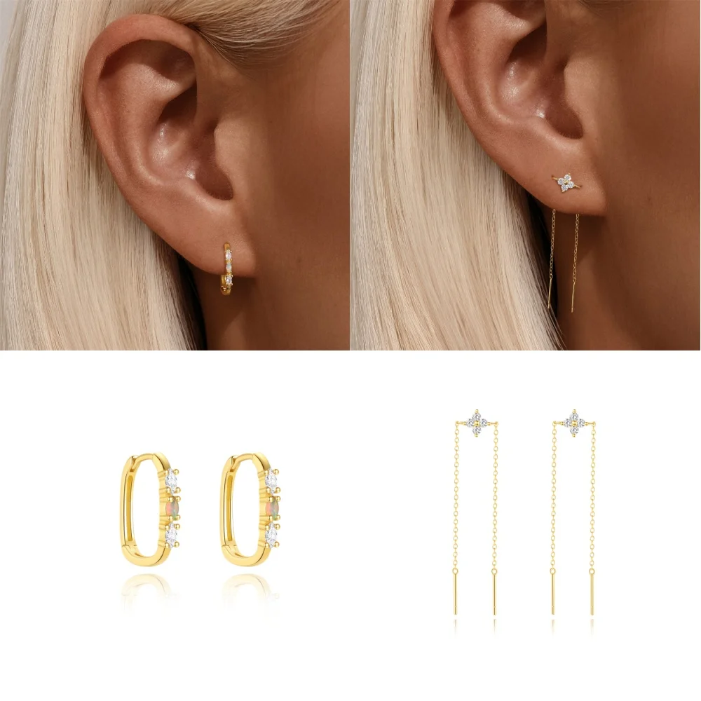 

BOAKO стерлингового серебра 925 пробы корейский цветок кисточка опал циркон круглые серьги для женщин золотой цвет серьги для пирсинга вечерние украшения