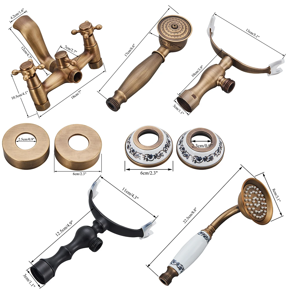 

Настенный душевой набор для ванной комнаты: золотисто-черные смесители для ванны и душа, латунный смеситель с поворотным изливом для ванны, душевые смесители