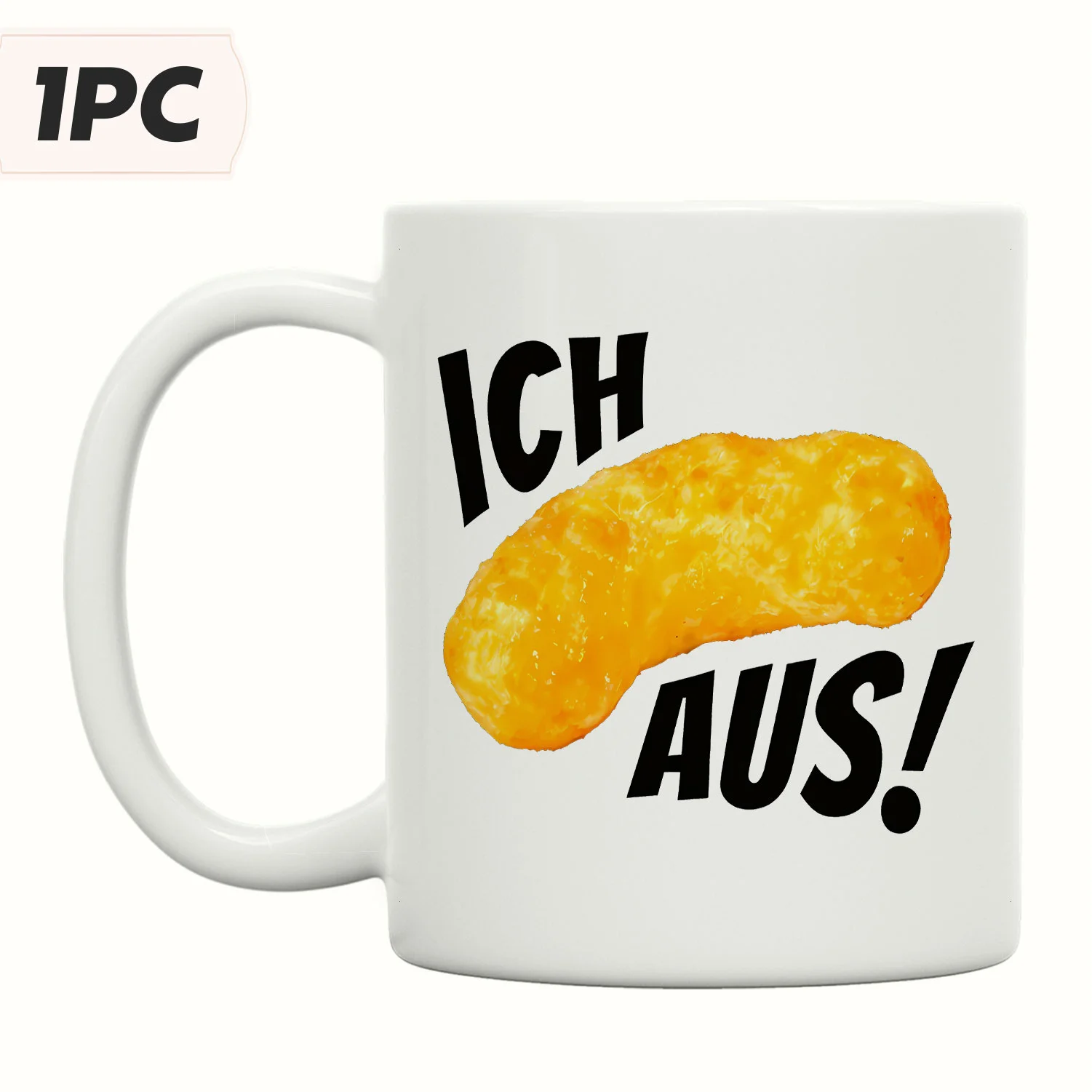 

1pc White Elephant Ich Aus Mug - Cute Novelty Coffee Cup with German Name Design, Office Mug Suitable for Tea Coffee, Christmas