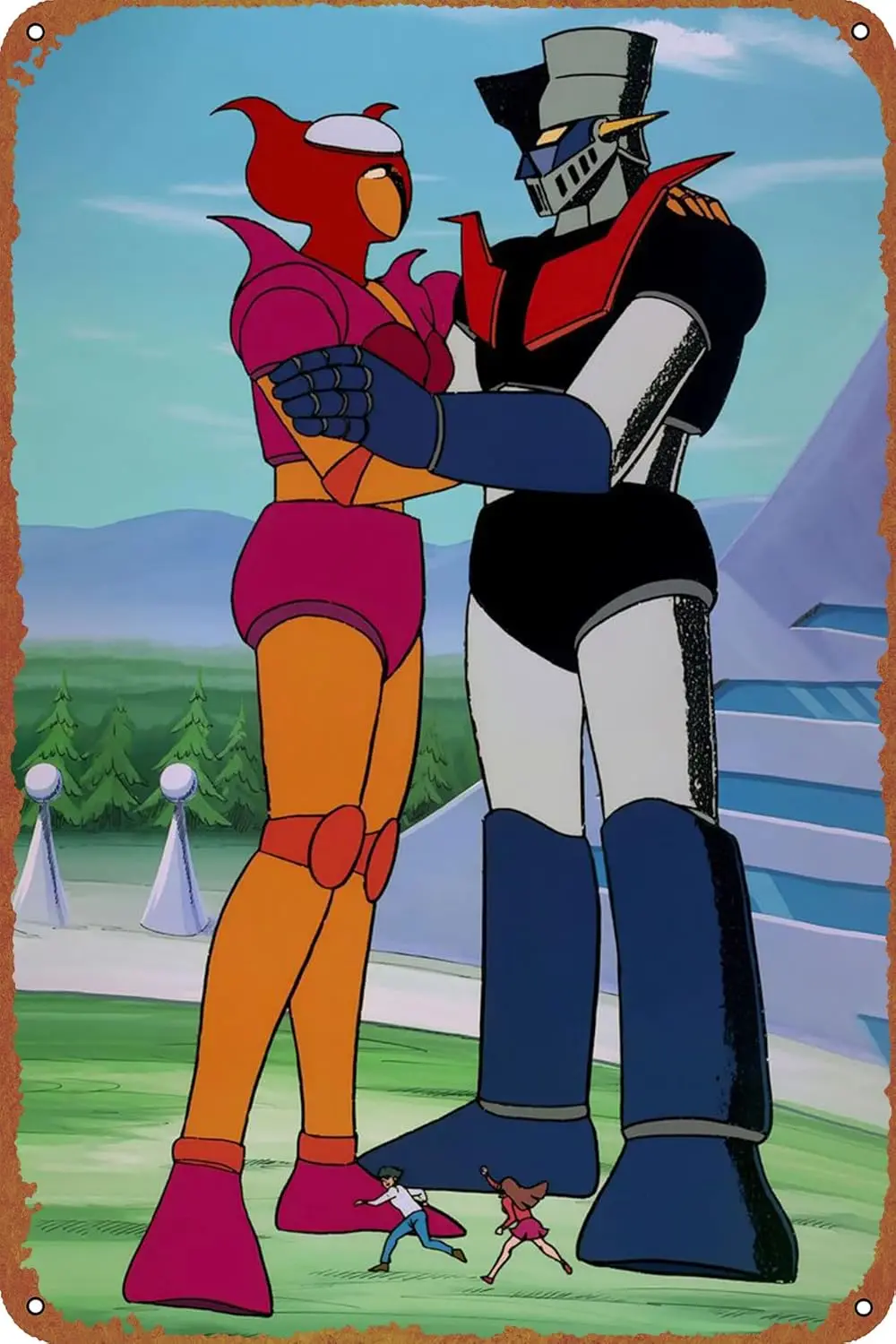 MAZINGER Z AND APHRODITE A Anime Poster Retro Metal tin Sign Halloween Tin Sign,Cave,Bar,Club, Home Wall Art Metal Tin Sign