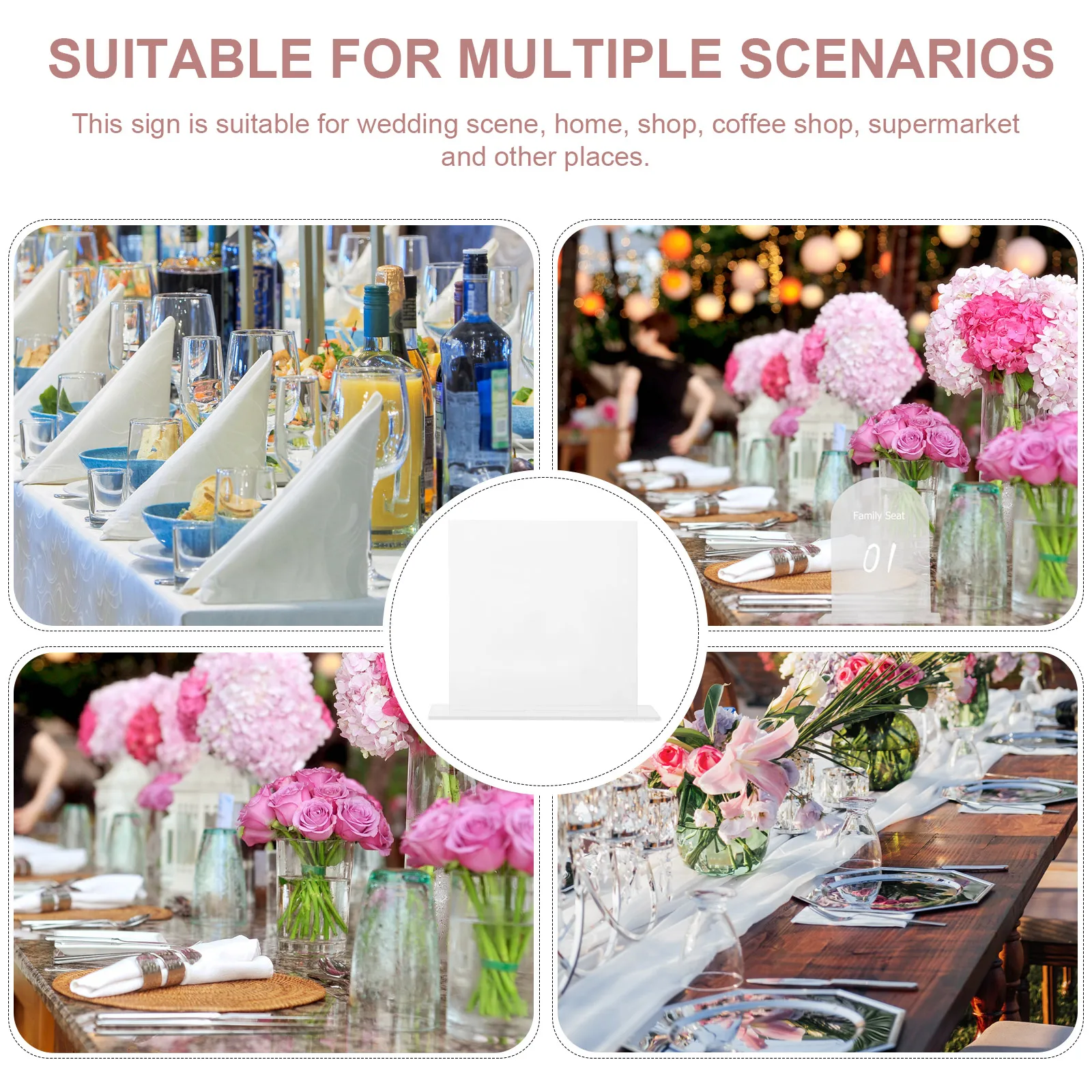 

6 Pcs Table Card Wedding Sign Clear Signs Dining for Events Acrylic Party Numbers Banquet