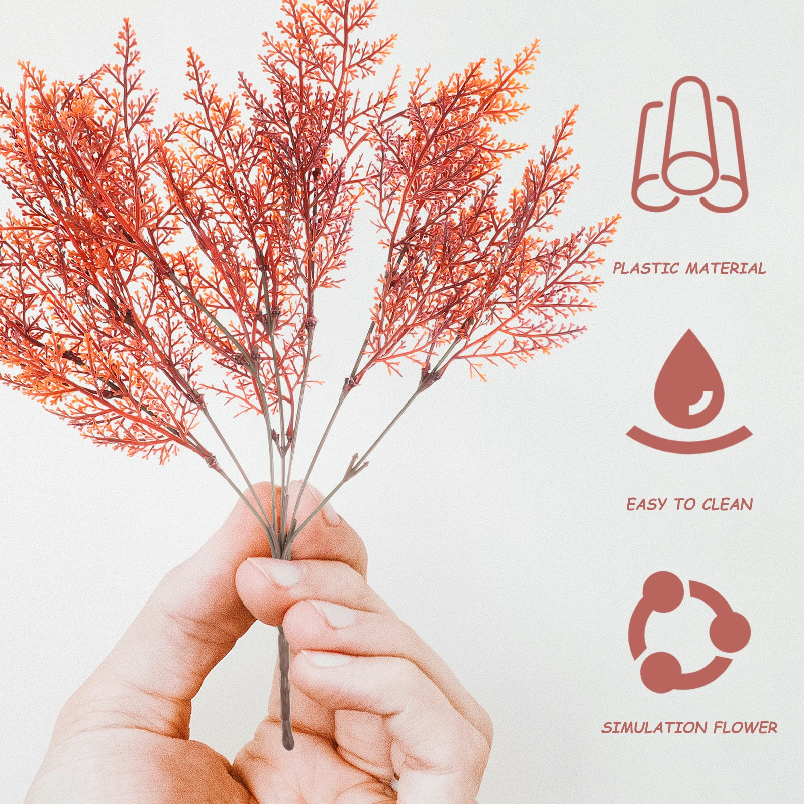 

6Pcs Artificial Fern Leaf Plants Fake Branches Lifelike Foliage for Home Decor Table Centerpiece Wedding Layout DIY