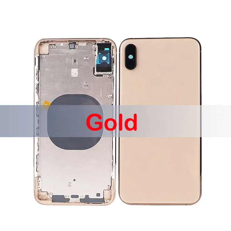 Rear Back Housing cover For iPhone Xs XS xs Battery Cover Rear Door with Chassis Frame + SIM Tray + Side Key Parts