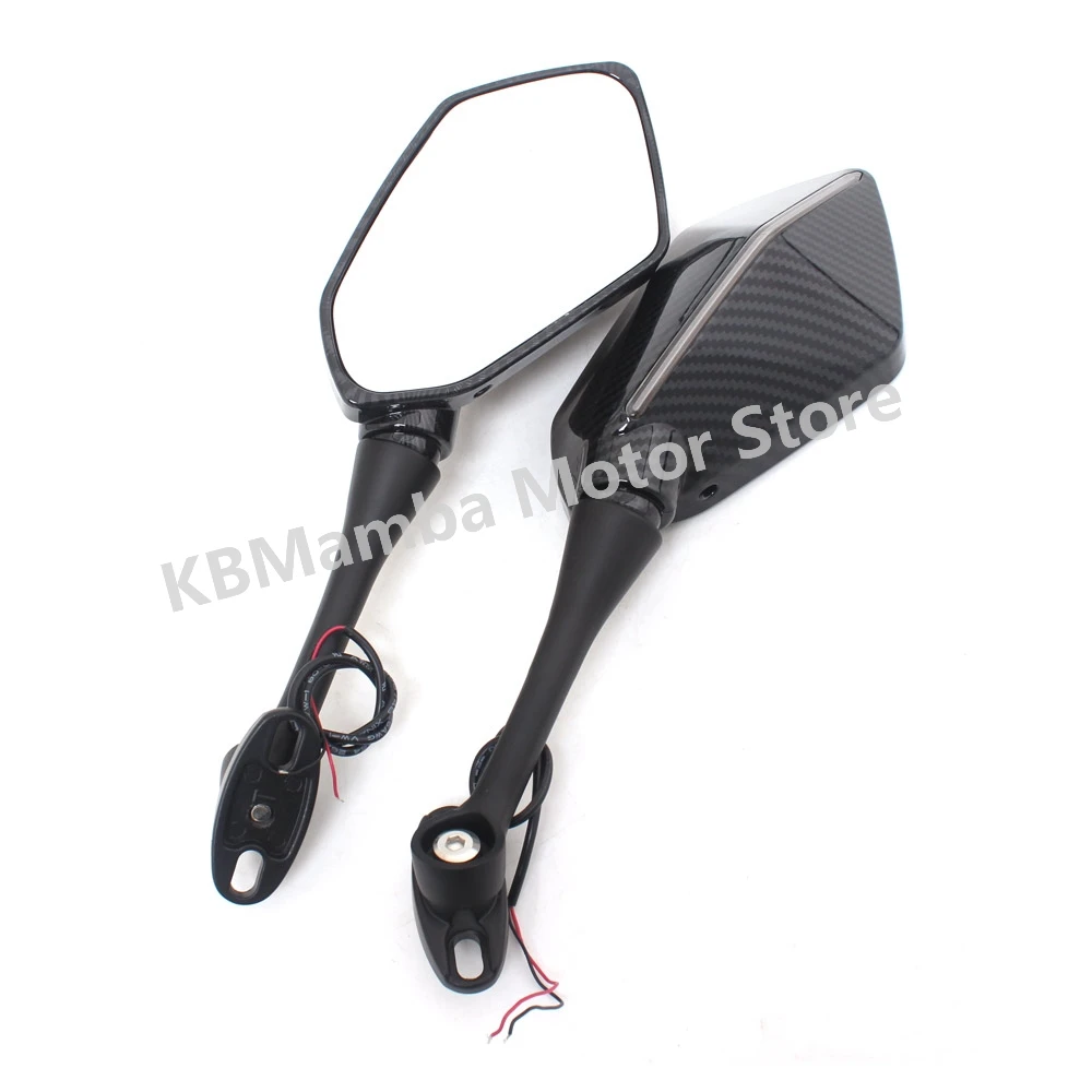 Motorcycle Rearview Mirrors with Turn Signal Lamp Sport Bike Side Mirror w/ LED Light For Honda CBR600RR CBR1000RR accessoires