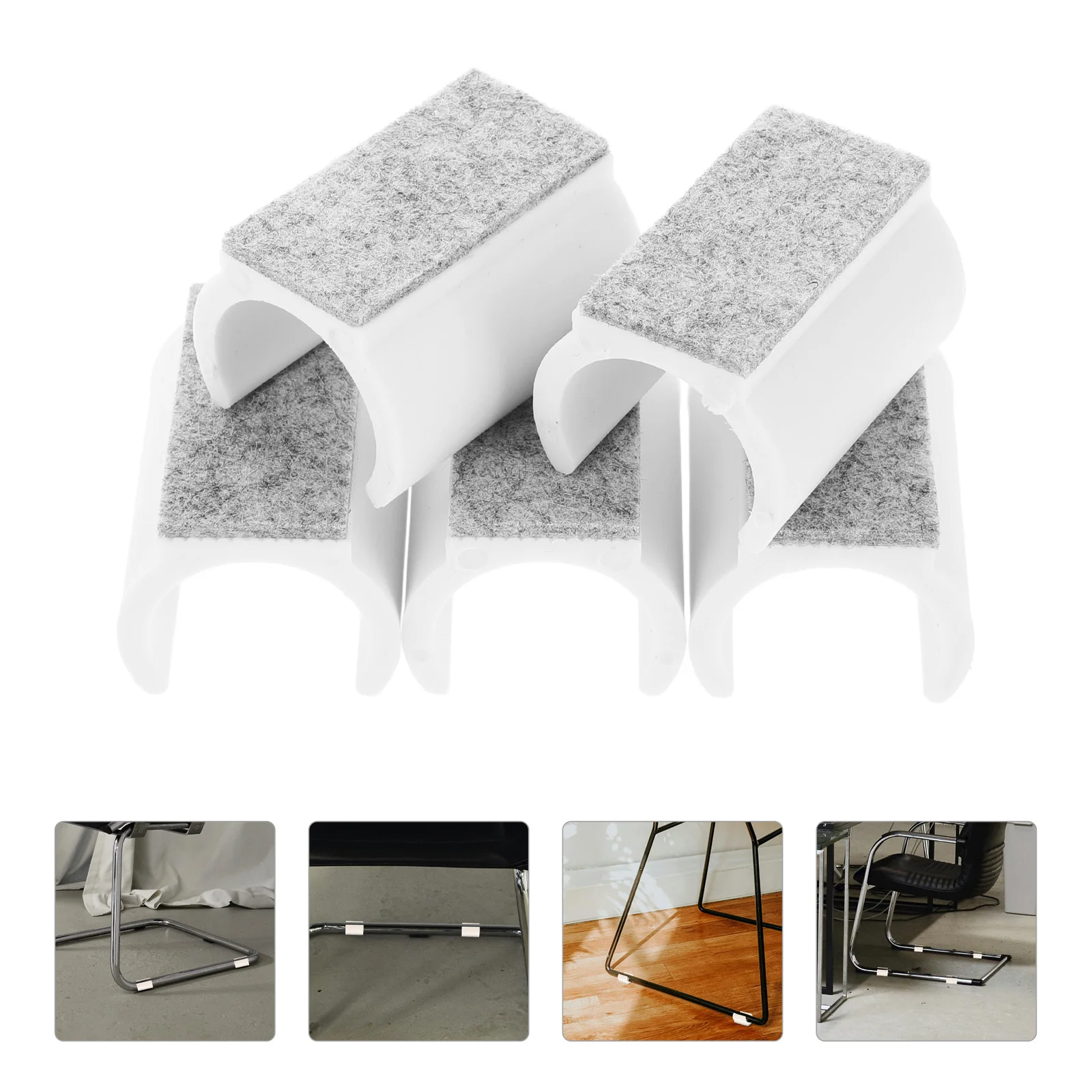 5 Pcs Chair Protector Leg Floor Protectors Pad U Shape Furniture Pads for Chairs on Wood Floors Caps U-shaped Tube Sleeve