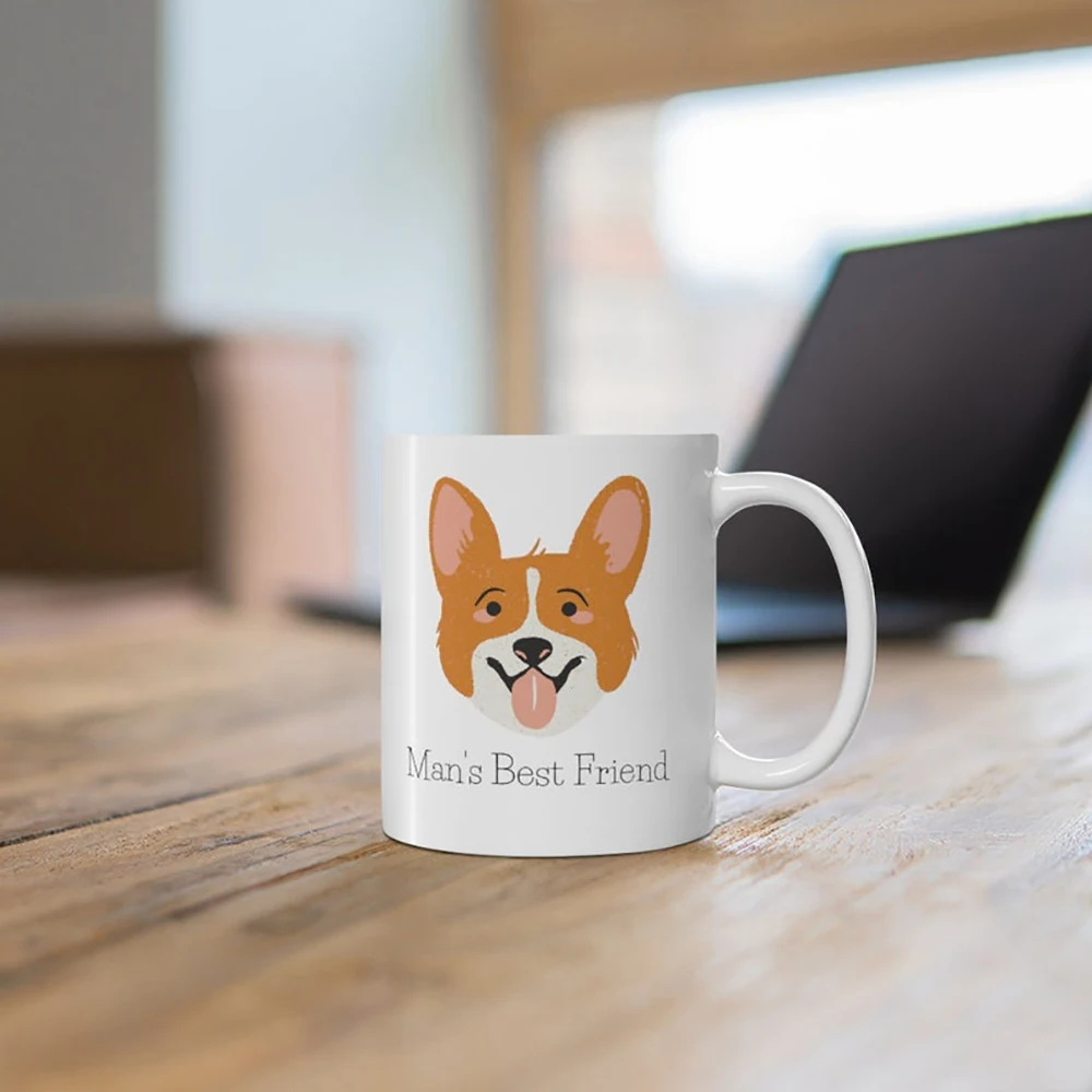 

Bespoke Dog Cute Cartoon Portrait Mug Custom Image Text Drinkware Birthday Gift for Pet Enthusiasts Friends Colleage Christmas