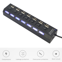 USB 2.0 Hub USB Hub Multi USB Splitter Hub Use Power Adapter 4/7 Port Multiple Expander 2.0 USB Hub with ON/OFF Switch For PC