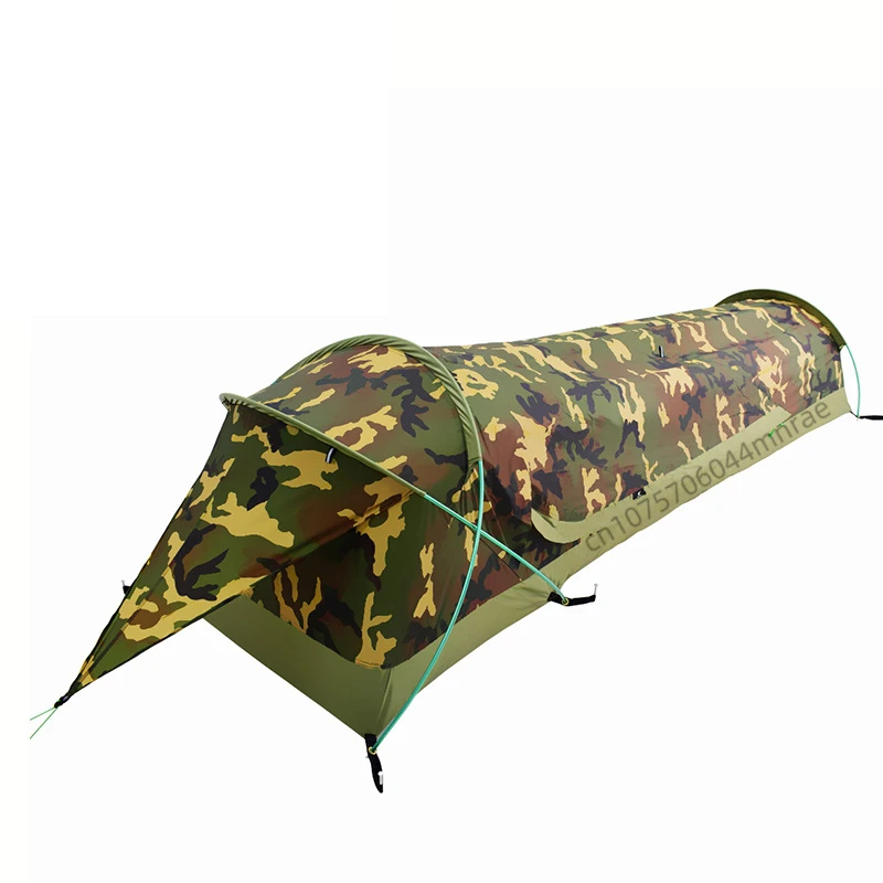 New Single Person Aluminum Pole Outdoor Tent, Portable Windproof and Waterproof Tent for Hiking, Mountaineering and Camping