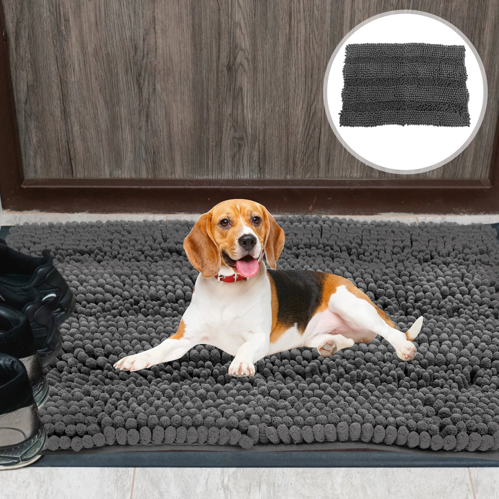 

Chenille Non Slip Bath Mat Thick Water Absorbent Bathroom Floor Rug Washable Shower Rug Water Absorbent Mat Pet Entryway Rugs
