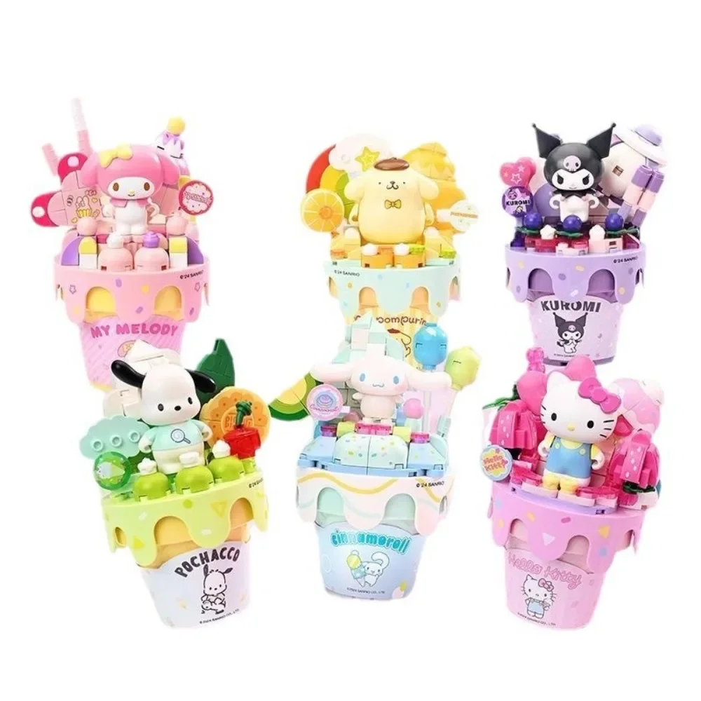 Keeppley Ice Cream Cone Series Building Blocks Kulomi Pacha Dog Model Assembly Puzzle Toy  Desktop Display Ornaments Kids Gifts