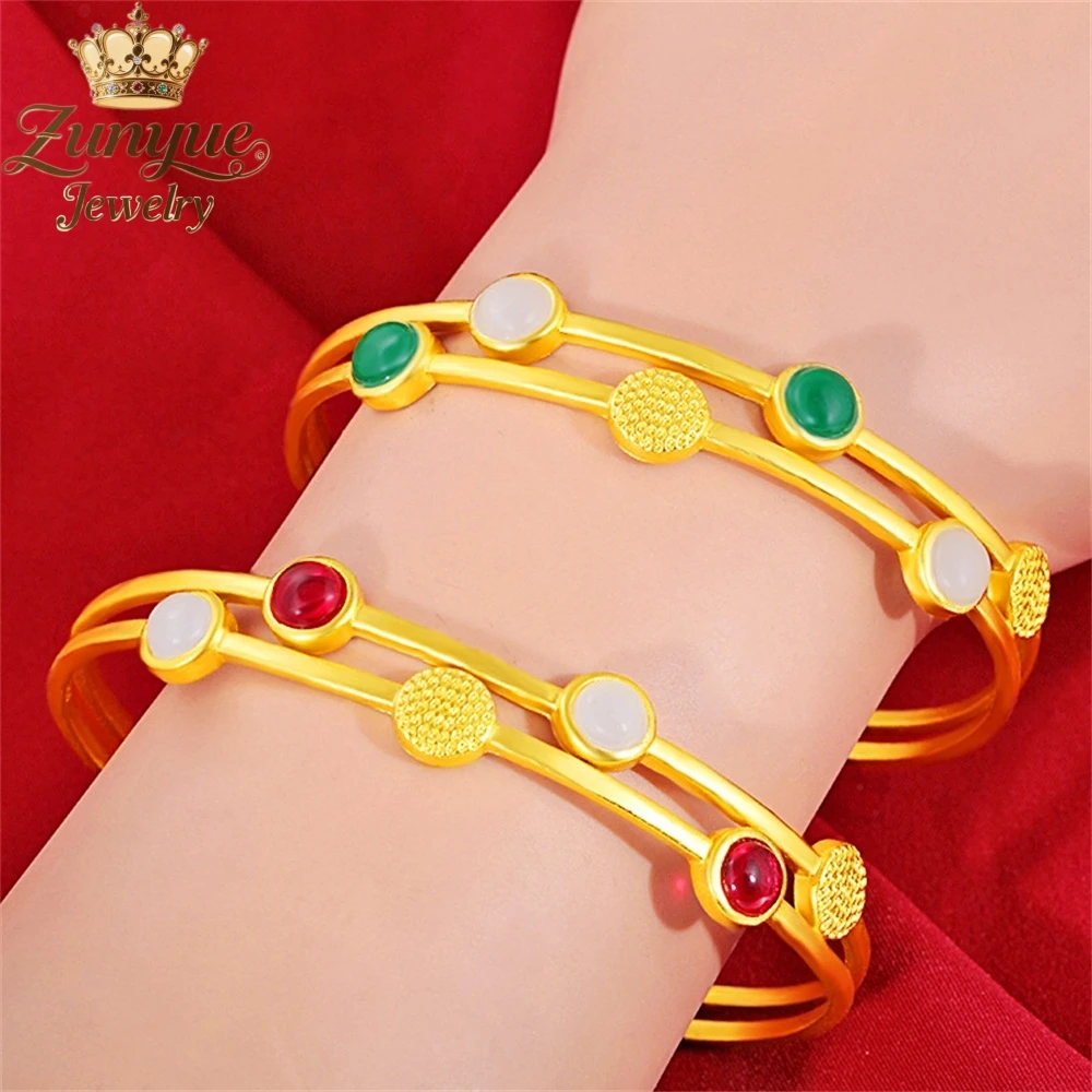

Sand Gold Auspicious Cloud Flower Bracelet Luxury Quality Jewelry Best Selling Fashion Jewelry Exquisite Elegant Charms Popular