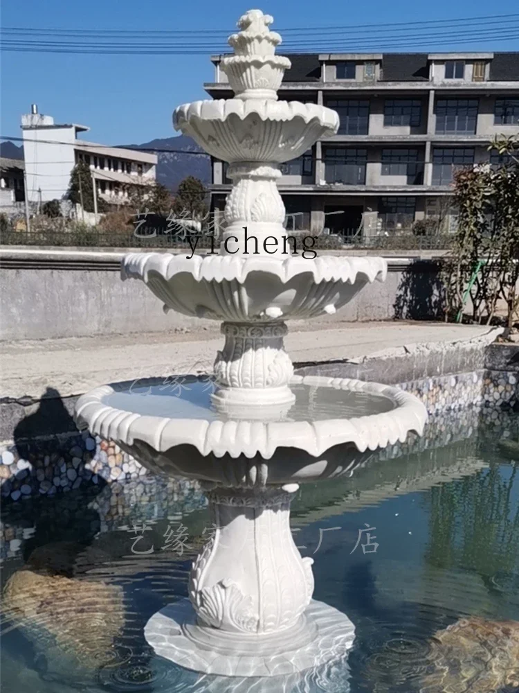 courtyard flowing water sculpture wedding three-layer fountain landscaping decorative water feature ornament