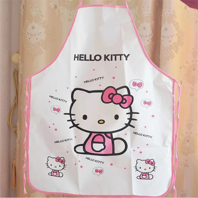 

Hello Kitty Korean Sanrio Apron Fashion Kitchen Cute Waterproof Ladies Cartoon Simple Housework Cleaning Household Gifts Toys