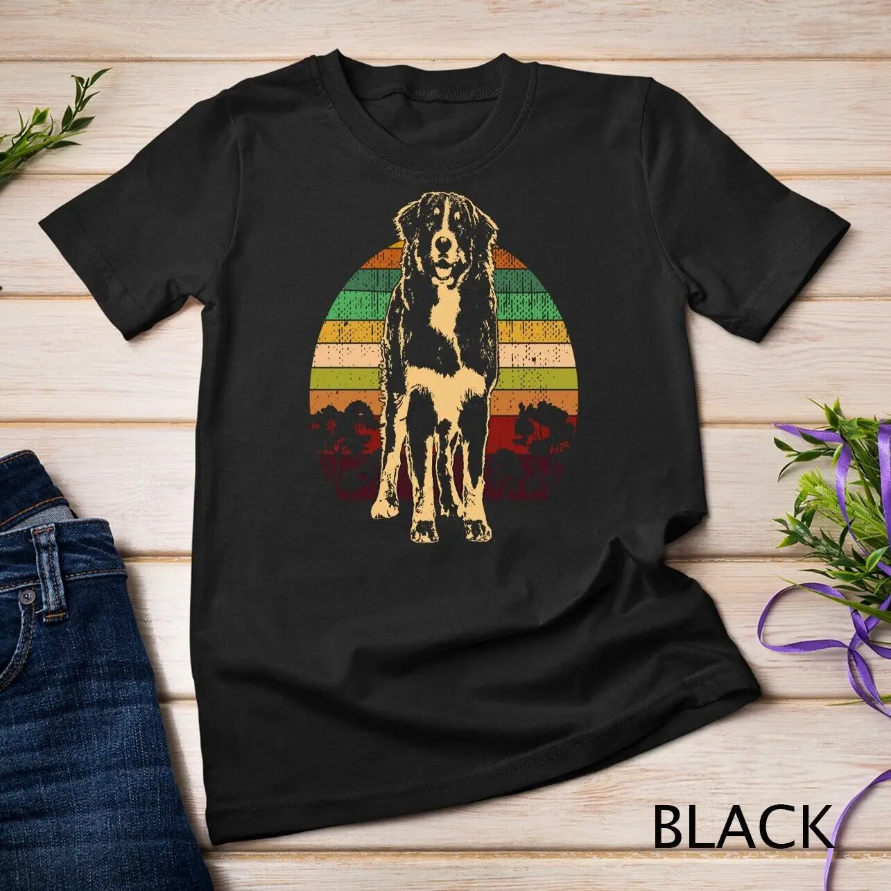 Bernese Mountain Dog Gift Idea Retro Unisex T-shirt