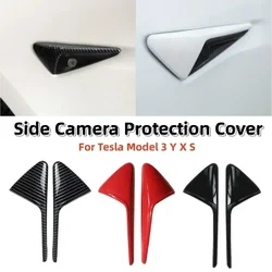 2PCS For Tesla Model 3 Y X S Side Camera Carbon Fiber ABS Protection Cover For Tesla Model 3 Model Y Car Accessories 2017-2022