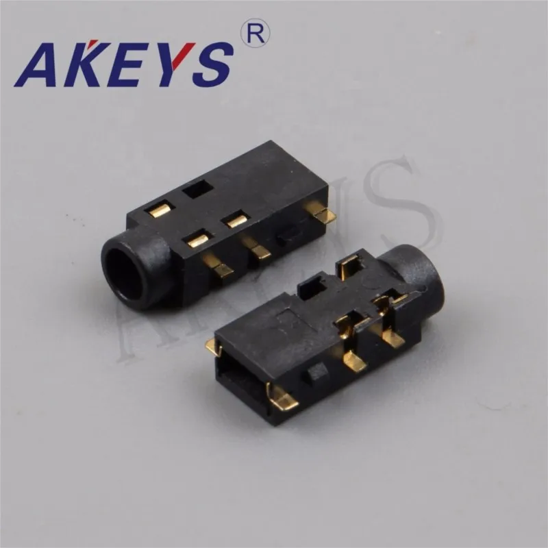 10PCS PJ-3086 sinking plate 3.5earphone socket 5 pin without fixed pin bent pin PJ-381