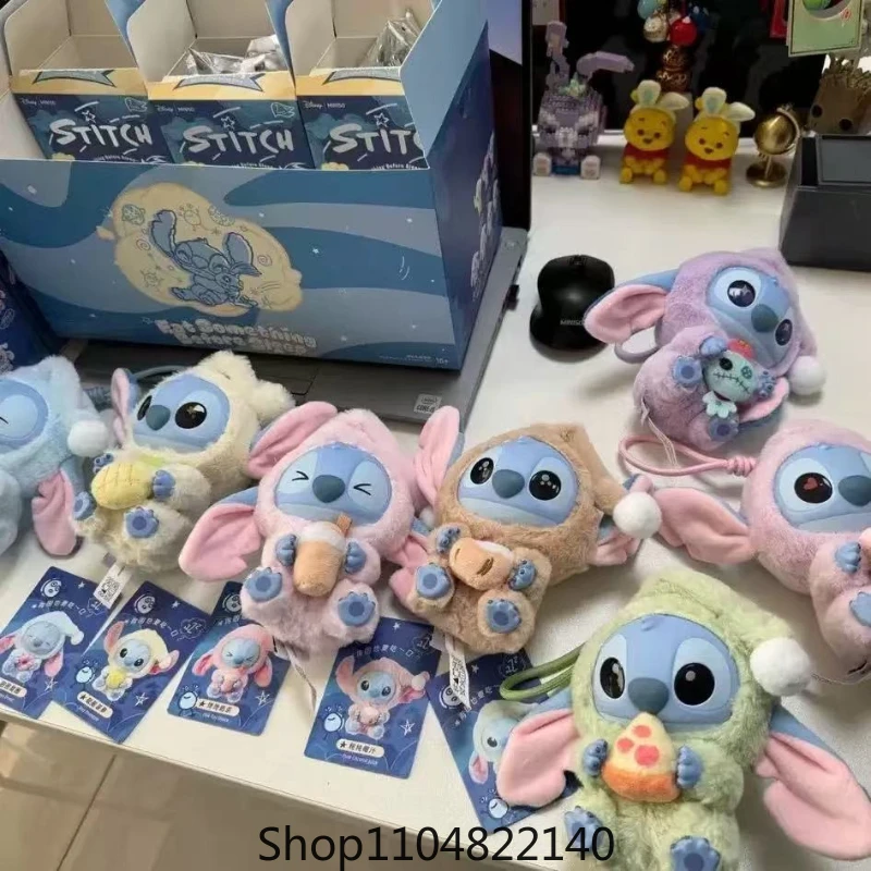 Doll Pendant Disney Pajamas Stitch Cute Key Ring Cartoon Plushies Bag Keychain Gifts Kids Toys