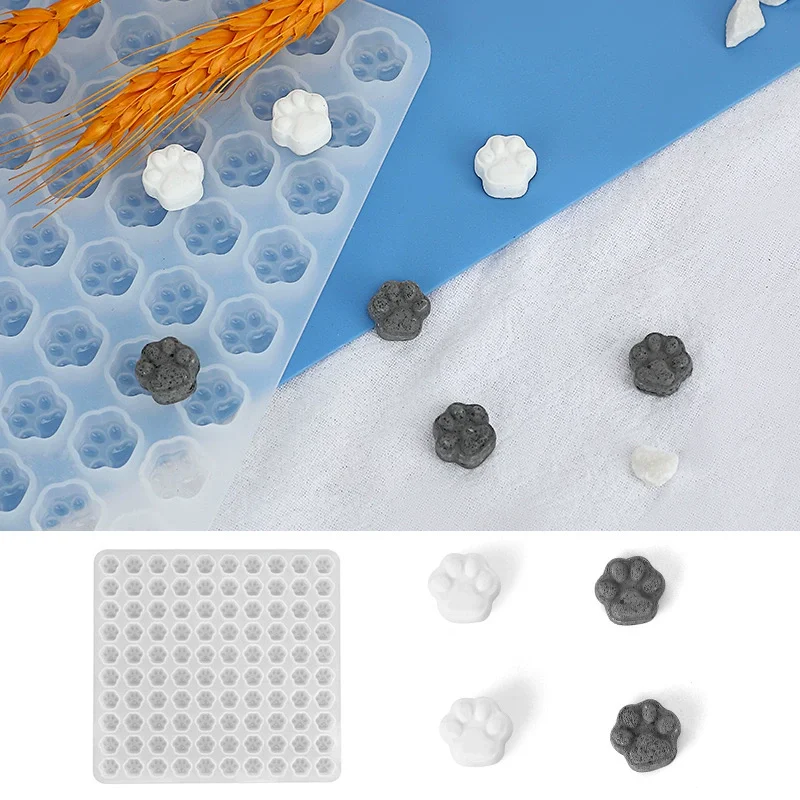 Handmade Mini Cat Paw Shape Wax Seal Stamp Silicone Mold for DIY Craft Adhesive Waxing Cards Envelope Mould Making Tool