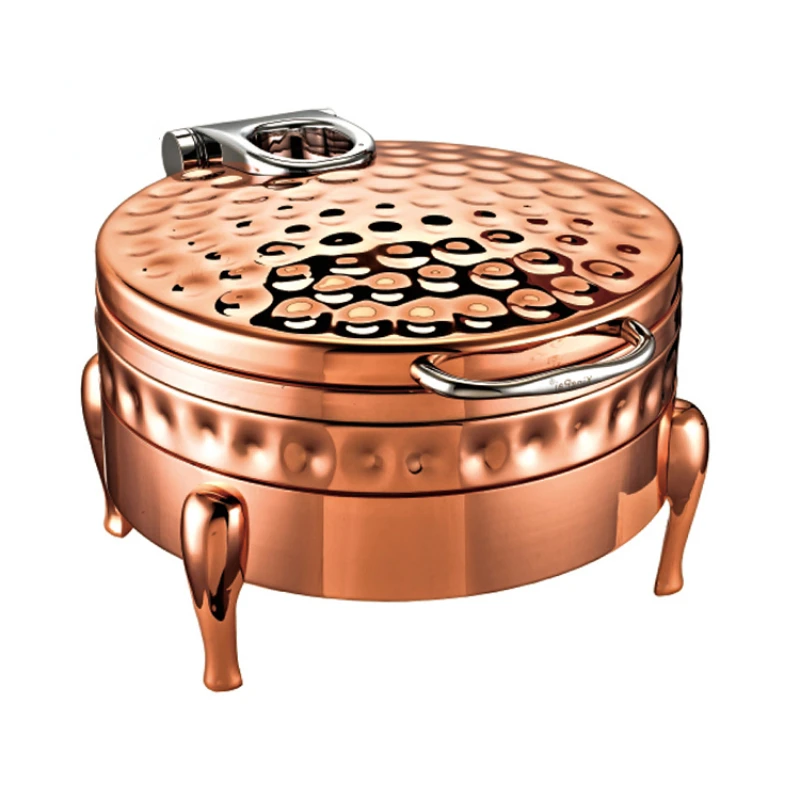 Hot Sale Restaurant Catering Commercial Round Chafing Dish 304 Stainless Steel Hot Pot Food Warmer Chafing Dish Buffet Stove