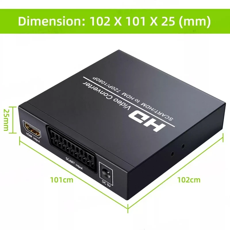 SCART to HDMI Converter With 3.5mm Audio