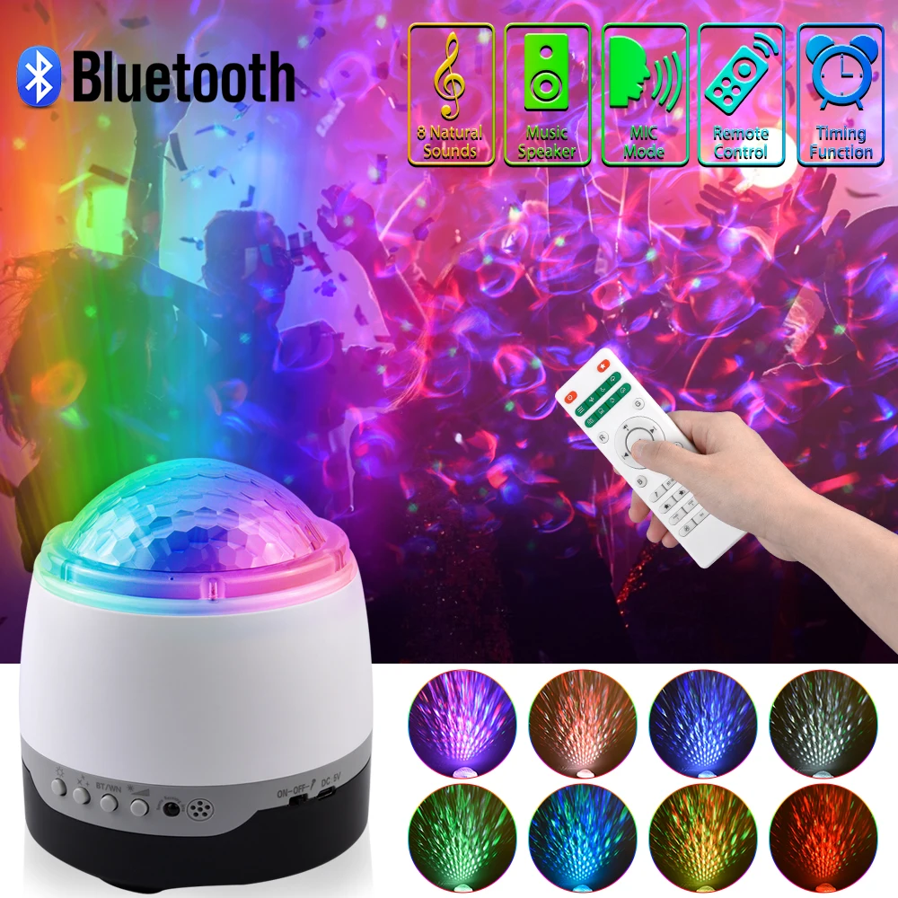 LED Night Light Starry Sky Projector Bluetooth Music Speaker Aurora Projection Christmas Birthday Gift Party Bedroom Decoration