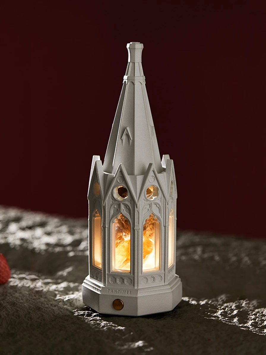 Aromatherapy Essential Oil Diffuser Stone Gothic Architectural Decoration Birthday Gift Box Crystal Scented Night Light