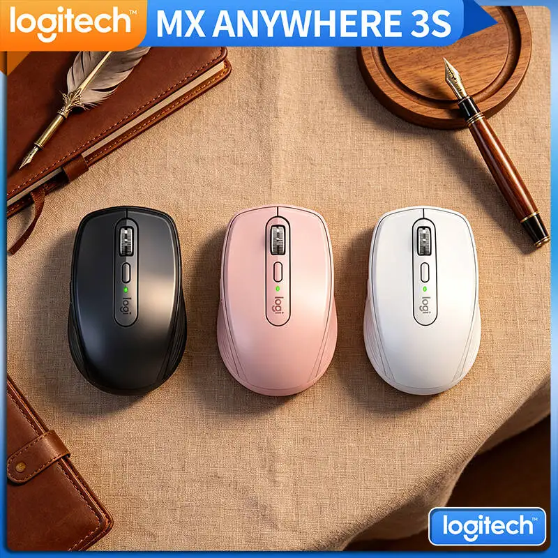 Logitech MX Anywhere 3S Travel Mouse - 8000 DPI Glass Tracking, MagSpeed Scroll, Silent Click, Travel-Friendly Build for Trip