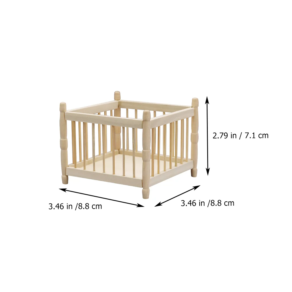 Ornement en bois de meubles miniatures pour enfants, chambre, maison, lit bébé, mini jouets