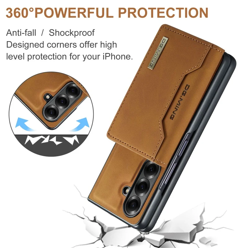 DG.MING Leather Wallet Phone Case for Samsung Galaxy Z Fold 8 Ultra 7 6 5 4 3 fold7 fold6 fold5 Cards Holder Funda Cover Hoseje