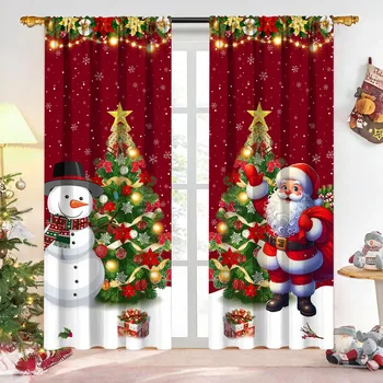 Merry Christmas Window Curtains 1