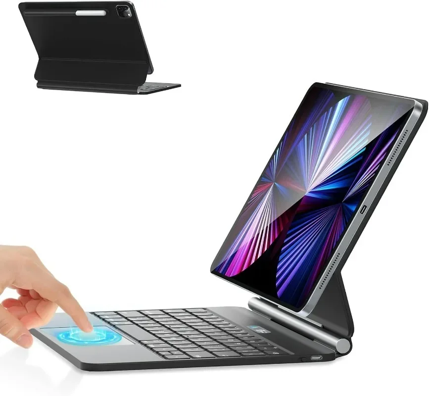 Hot Sale Wireless BT Magic Keyboard Magnetic Case LED Backlight Touchpad  Case With Keyboard For for ipad 10.9/11 Inch