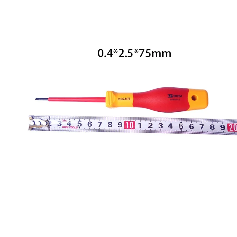 BOSI VDE Slotted Professional Flat Screwdrivers Insulated 1000V