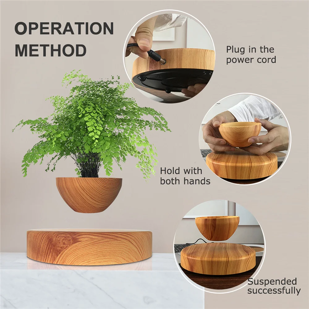 New Air Plant Pot Holders Magnetic Levitating Flower Pots Floating Air Bonsai Pot Home Office Desk Decor Gift Drop Shipping