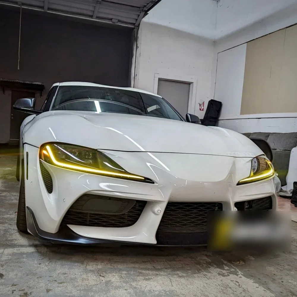 Лимонно-желтые дневные ходовые огни DRL Angel Eyes для Toyota GR Supra A90 A91 CSL желтые дневные ходовые огни