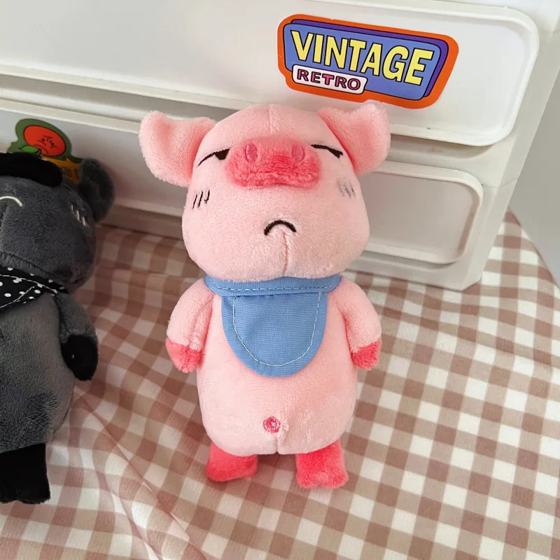 LLavero de peluche de cerdo con bufanda creativa para niños y parejas, colgante de muñeca de dibujos animados, Animal de peluche, juguetes de peluche, mochila, regalo de encanto, nuevo, 15cm