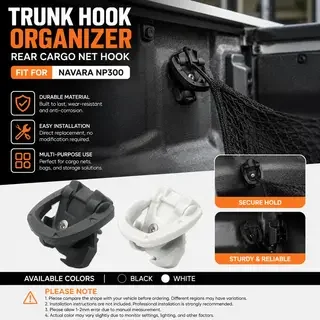 

NEW Car Trunk Hooks Organizer Rear Cargo Mounting Luggage Net Fixing Fastener Hooker Black White for Nissan Navara NP300