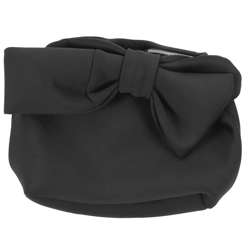 

NEW-5X Designer Women Handbags Bow Day Clutches Bag Ladies Evening Party Clutches Black Handbag Shoulder Bag(Black)