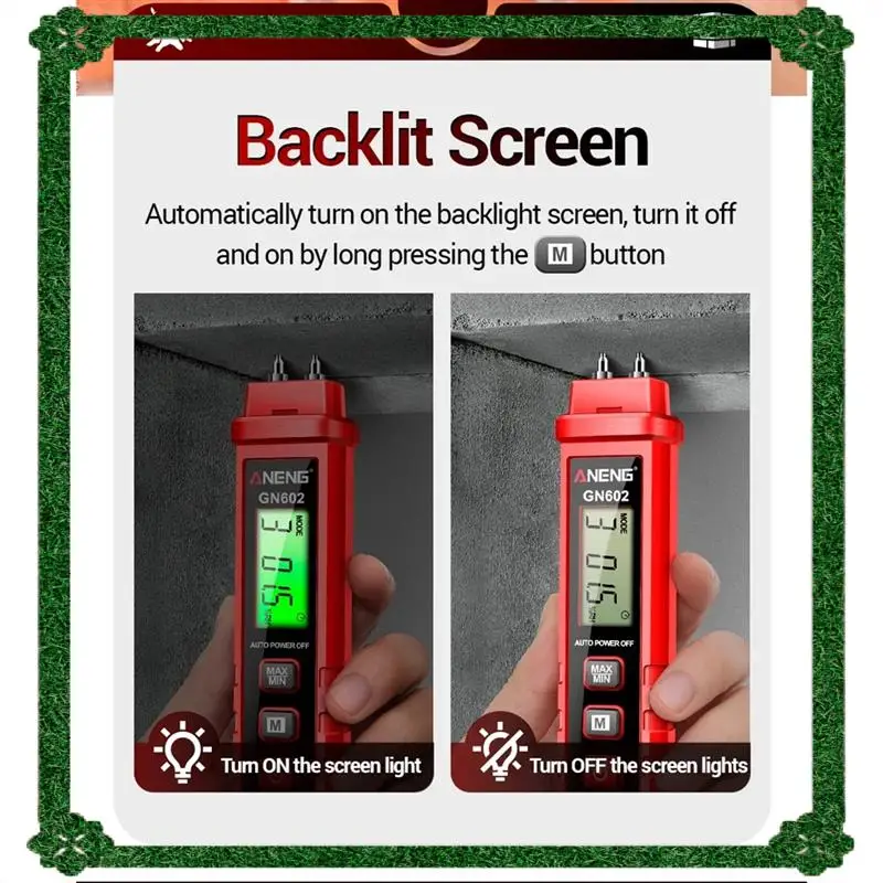 24-Hour Delivery  GN602 Wood Moisture Detector Meter 0~ 58 % Intelligent Moisture Tester Max/Mini Value Building Material