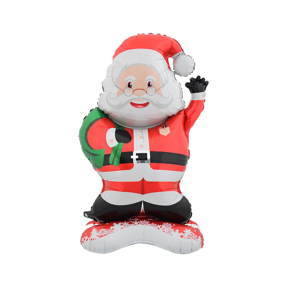 1 Packung stehender Weihnachtsmann, Weihnachtsmann-Folienballon, geeignet für Weihnachtsfeiern, dekorative Luftballons frohe Weihnachten, Partydekorationszubehör