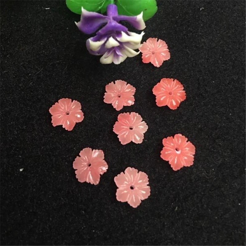 

20Pcs/lot new natural shell beads spacer pink torus carved flower beads cap for diy earrings hair jewelry making accessories