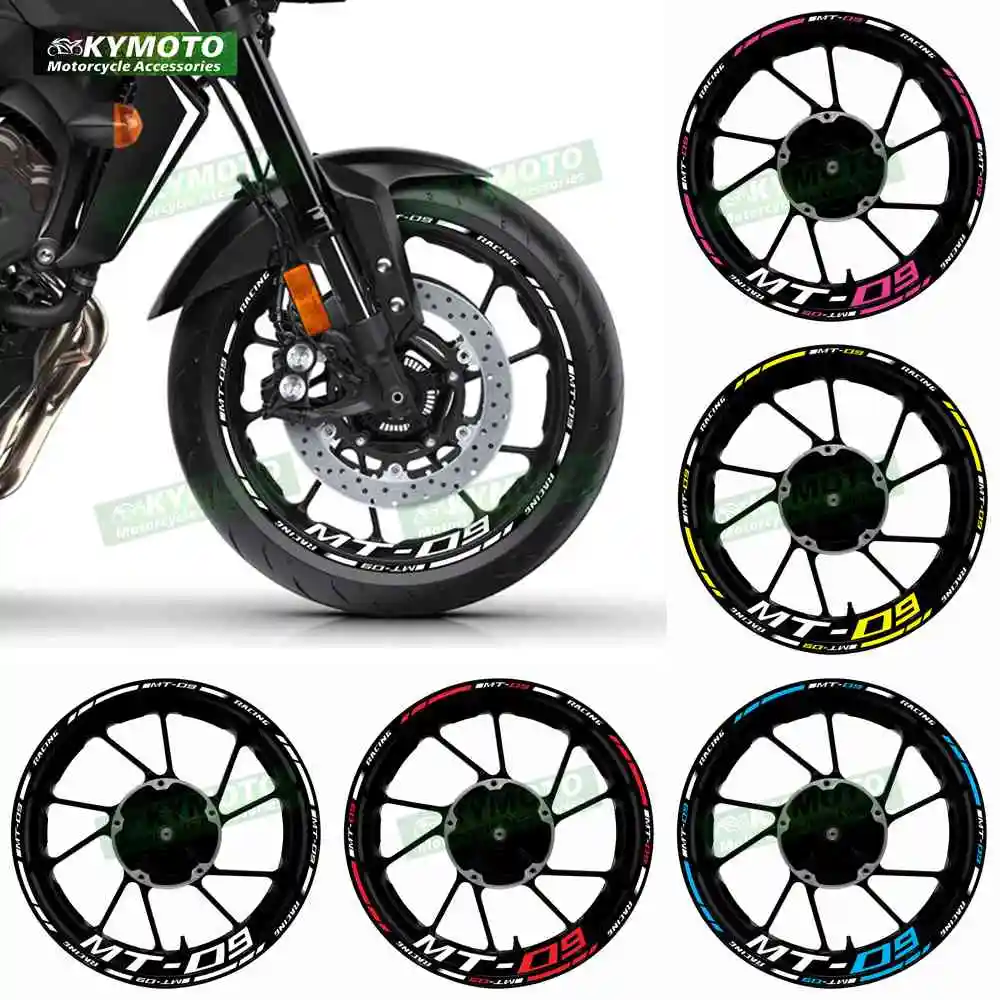

Аксессуары для мотоциклов MT09 MT-09, 17-дюймовые наклейки на передние и задние диски, обтекатель, светоотражающие полосы, наклейка, украшение