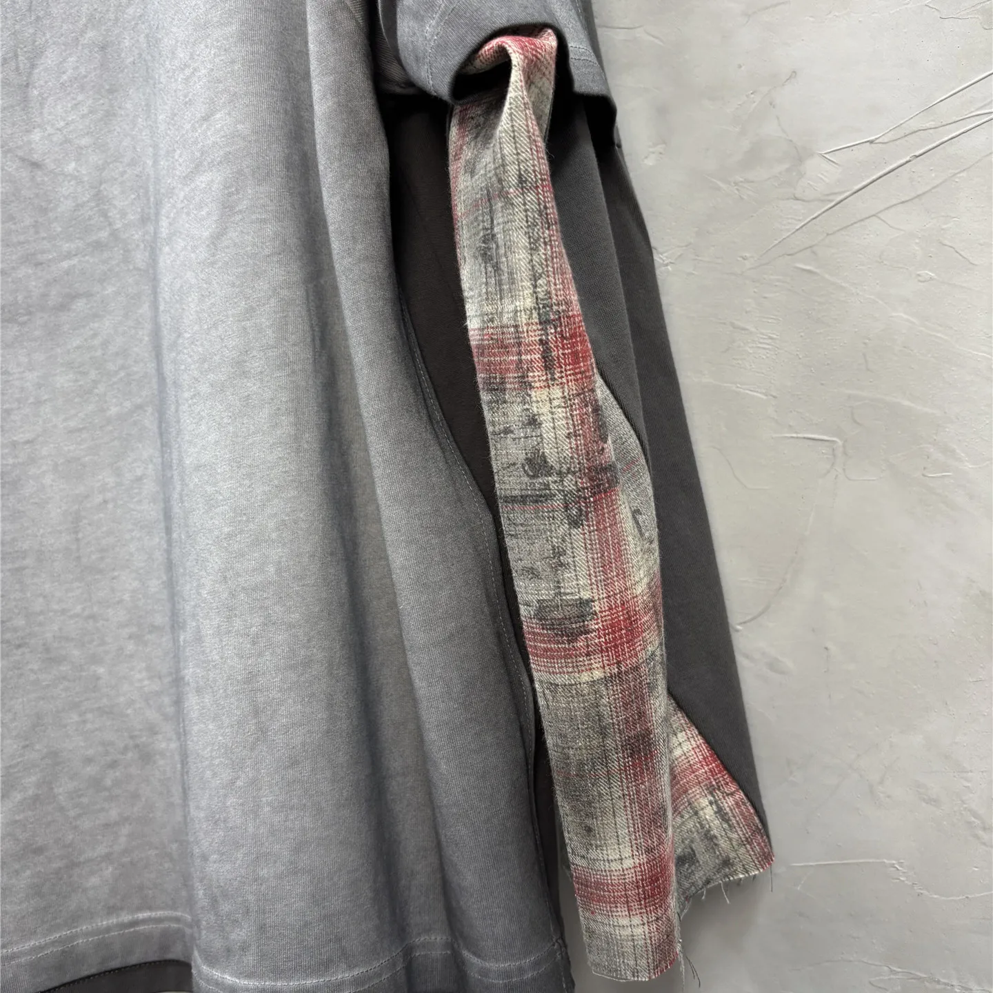 Design Sense Wasteland Distressed Dirty Dyed Stitching Long Sleeve T-shirt  High Street able Bottoming Shirt Ruan Handsome Top