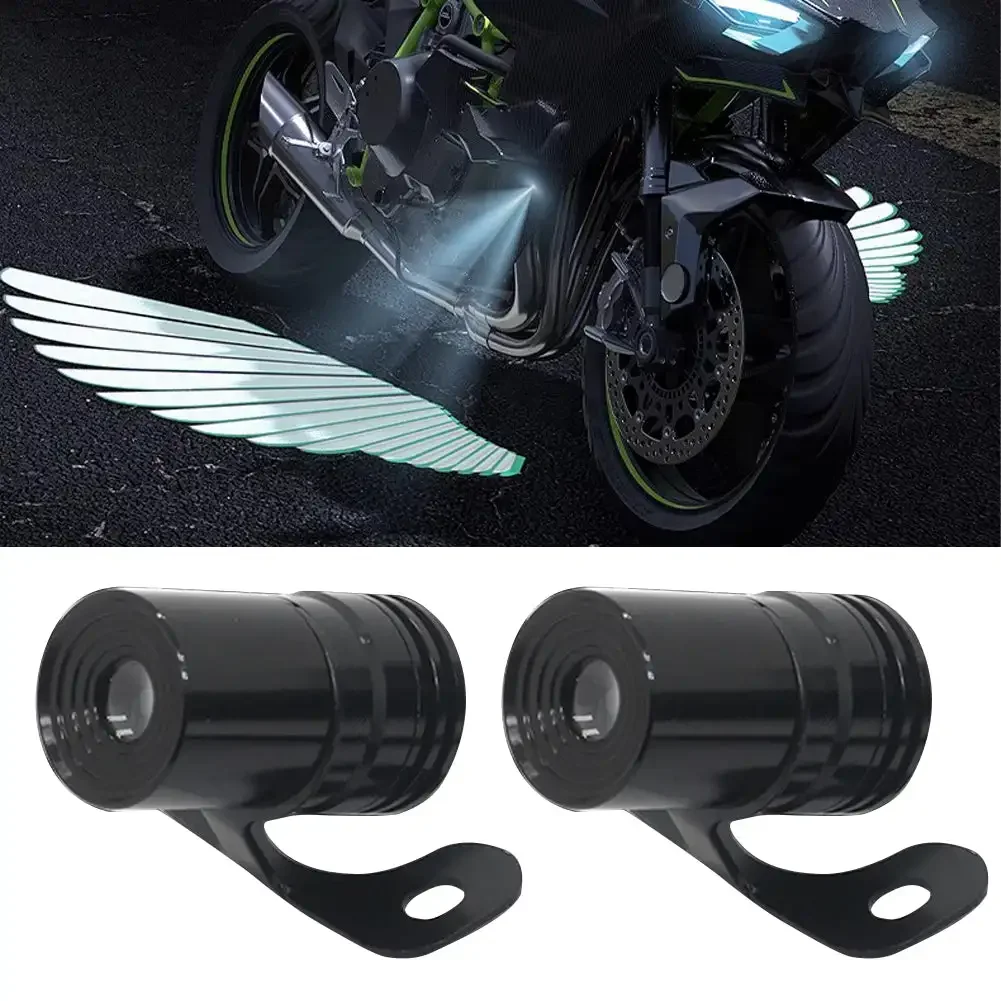 2Pcs Motorcycle Angel Wings Style Projection Lights LED Welcome Light For Motorcycle Modified Decorative Lamps Wing Lights