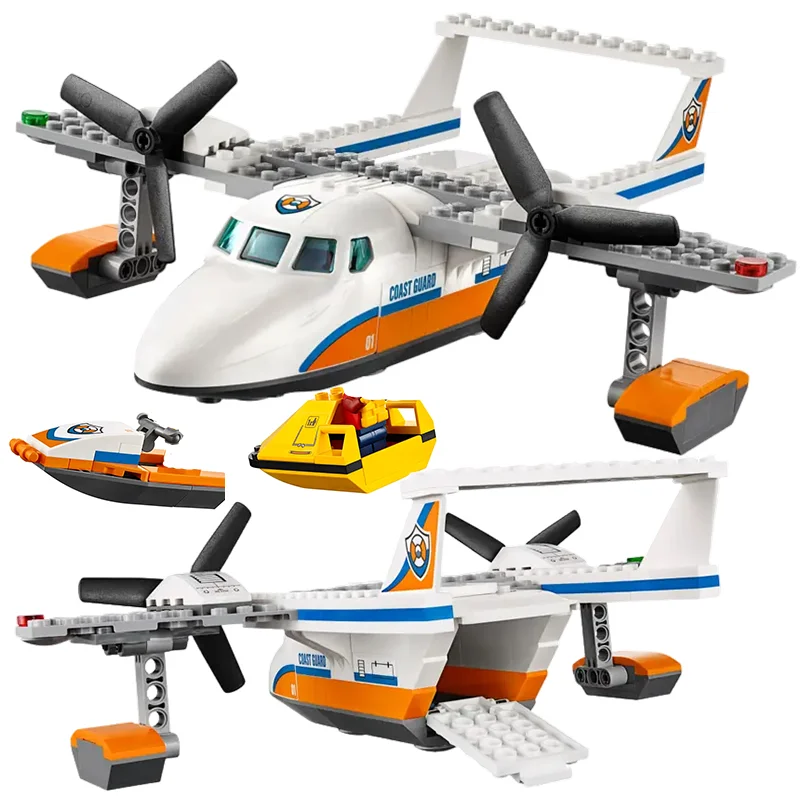 Compatible Bricks Sets City Series Building Blocks  Sea Rescue Plane Police Lifeboat  Children's Gift Assembling Toys